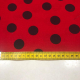 polkadot zwart op rood katoen