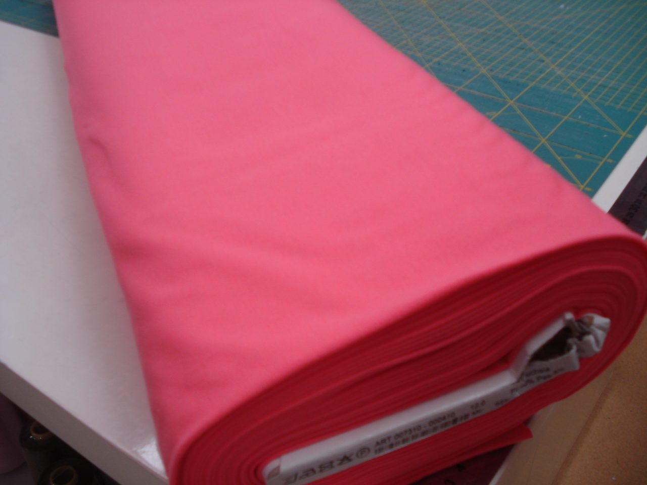 Katoenen tricot uni Fluor Roze €9,96 p/m