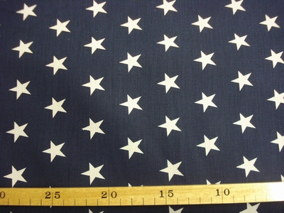Poplin katoen Sterren groot donkerblauw/wit KC9055-208