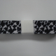 Elastisch Biasband panterprint zwart
