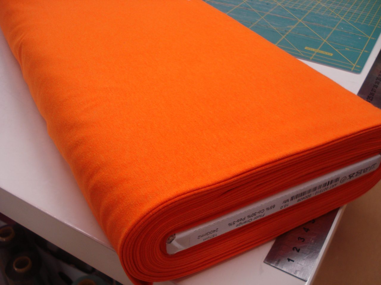 Katoenen tricot uni Fluor Oranje €9,96 p/m