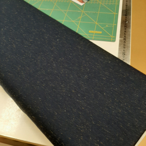 Katoenen tricot met lurex kleur navy € 14,00 p/m