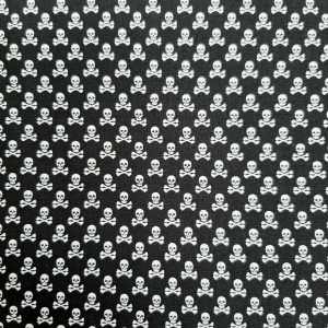 Katoen met skull mini zwart €4,00 per 0,50 meter