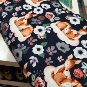 Katoenen Tricot Deer navy