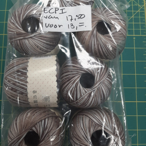 ECP1 Rico Essentials crochet print kleur 006 bruin, 7 bollen voor €13,00