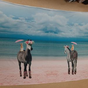 katoenen tricot paneel Paard op het strand €18,00 per paneel