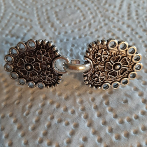 vestsluiting zilver bloem
