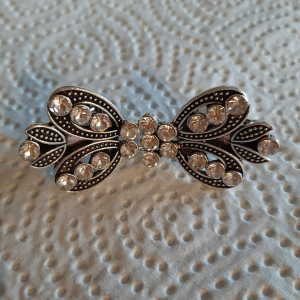 vestsluiting zilver leaf met strass