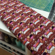 Viscose geweven graphic wine red
