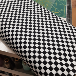 Katoenen tricot Small squares black