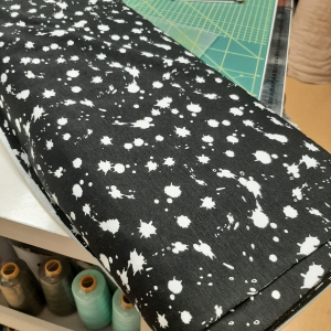 Katoenen tricot Splatter black