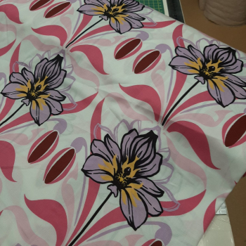 viscose grote bloem roze