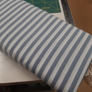 Viscose streep blauw/wit