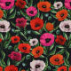 Katoen french terry digitaal poppy flowers navy