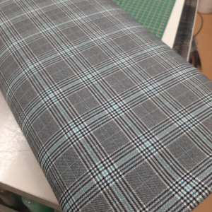 Viscose bengaline check fine petrol/turquoise