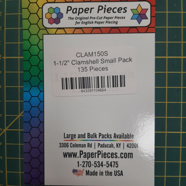 Paper Pieces CLAM 150S, 1-1/2"clamshell small pack 135 stuks