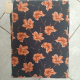 M 08 coupon 95cm x 140cm viscose donker blauw met bloem