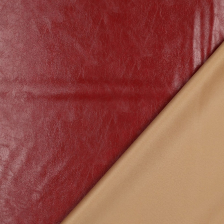 Poppy imitatie leder shiny stretch ruby red