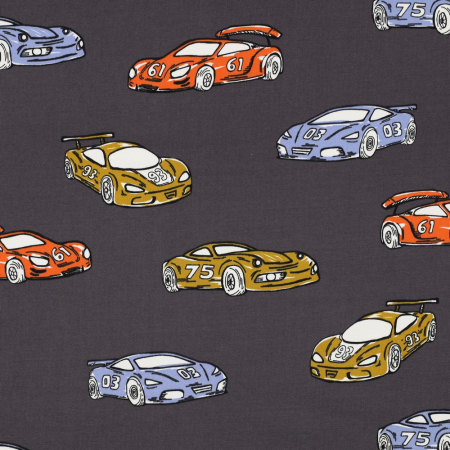 Poppy Katoenen french terry racecars grey