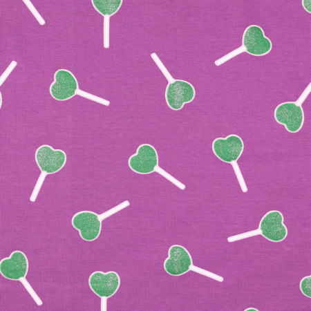 Poppy Katoenen tricot glitter lollypop purple