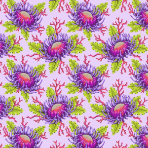Tula Pink Floral Reef PWTP265 ultra violet friends and anemones prijs per 25 cm