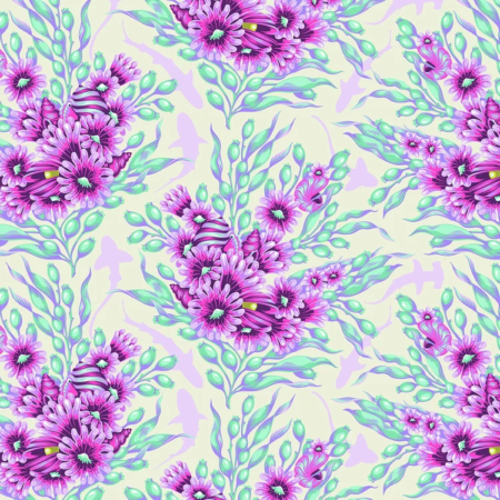 Tula Pink Floral Reef PWTP267 ultra violet shadow sharks prijs per 25 cm