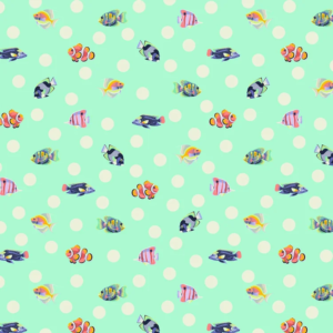 Tula Pink Floral Reef PWTP268 seafoam school crossing prijs per 25 cm