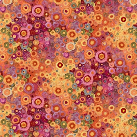 CD 4121 orange circles paw prints cats